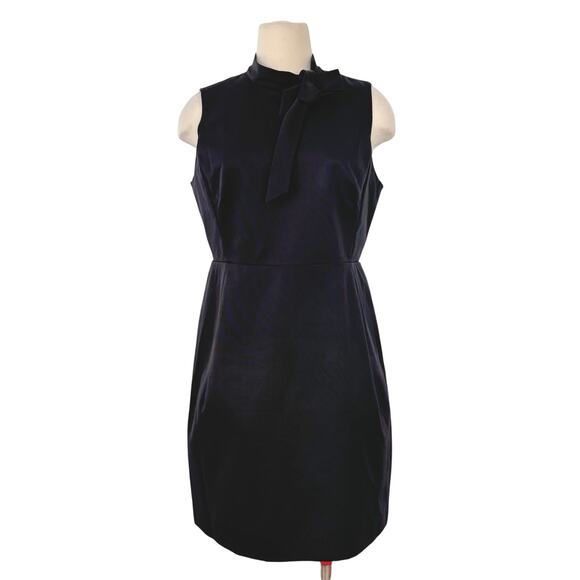 Kate Spade Faille Knott Sleeveless Shift Dress Black 12 NWT - Picture 1 of 12